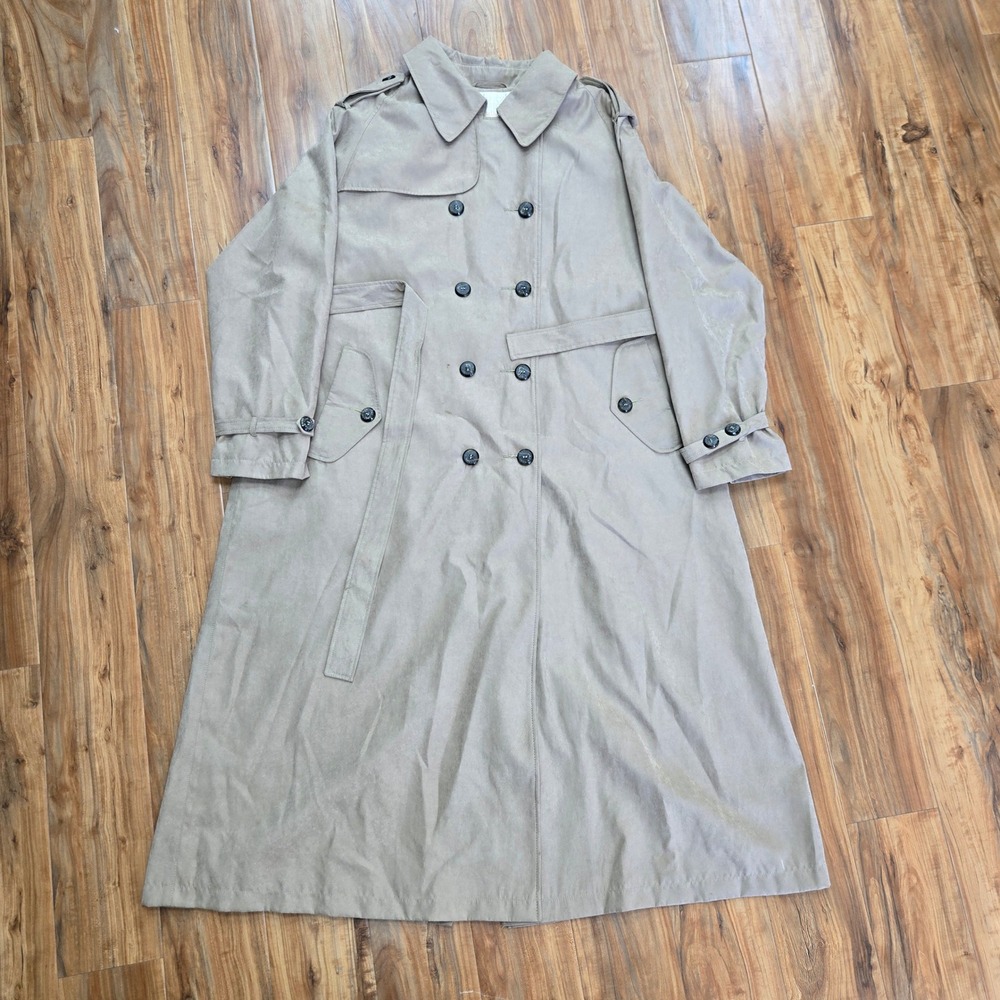 New York Harbor Beige Trench Coat Size 16 Made in Russia Andrea Design Pre-Owned